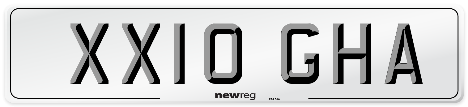 XX10 GHA Number Plate from New Reg